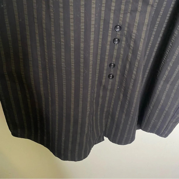 C/MEO Collective Long Sleeve Pinstripe Smocked Reform Midi Shirt Dress Small - Picture 7 of 10